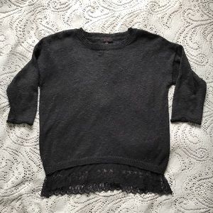 Black laced trimmed sweater. Used once.